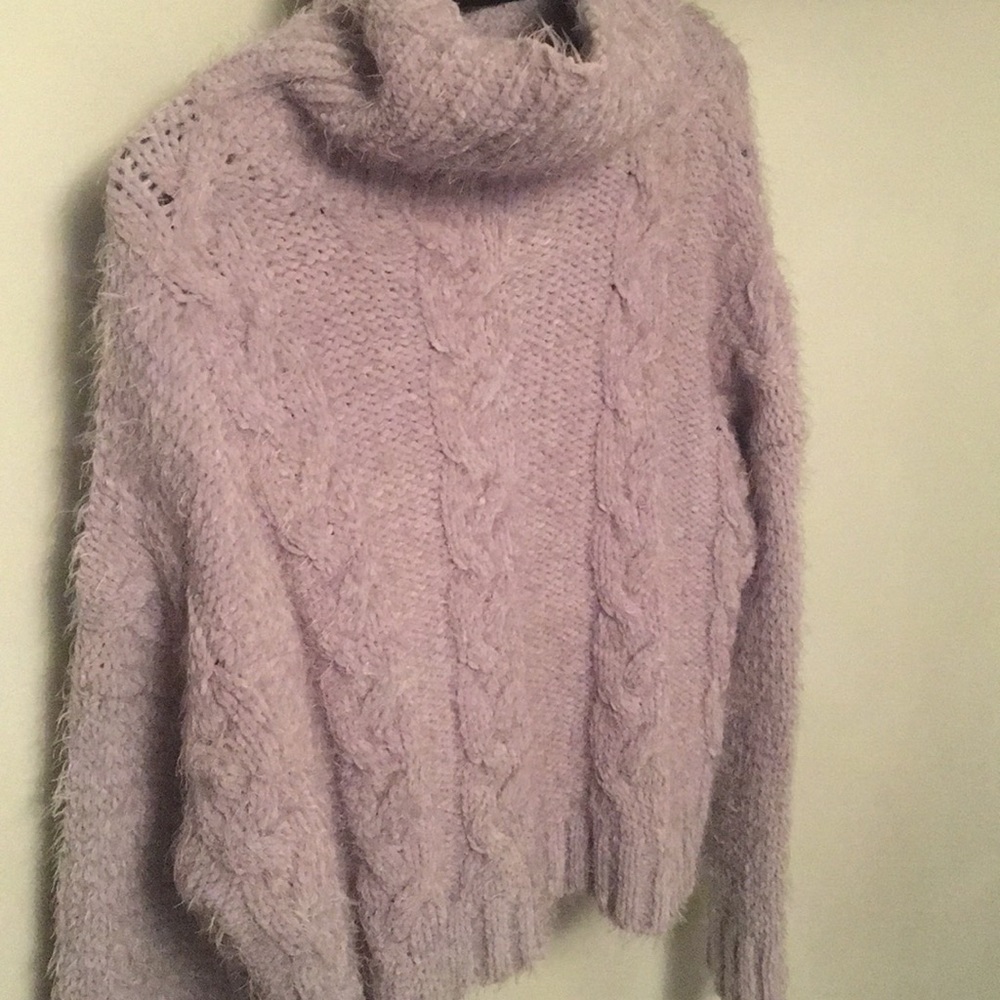L Grey Knit Turtleneck Sweater - Cropped (NEW)